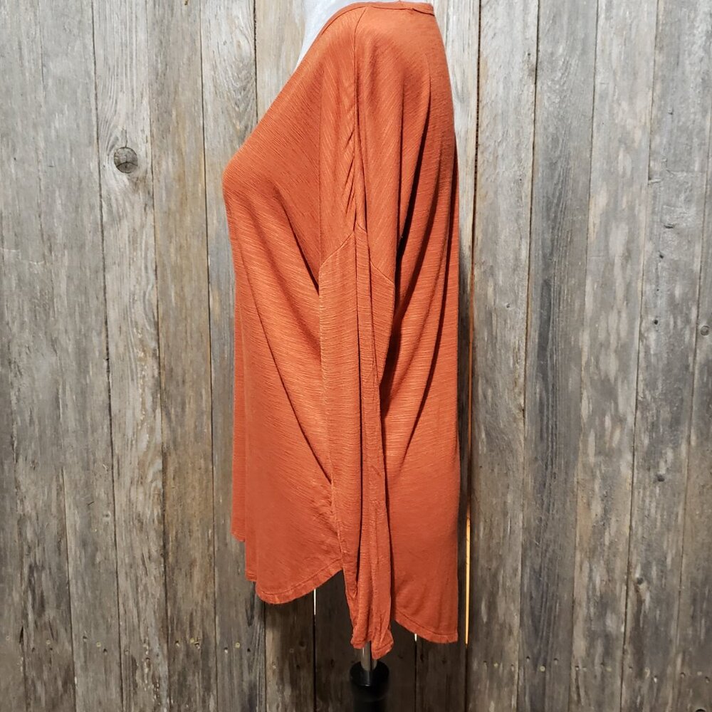 Old Navy Luxe S Tunic‎ Top Knit Tee Orange LS Casual Comfy Rustic Cottage Desert - Picture 4 of 7